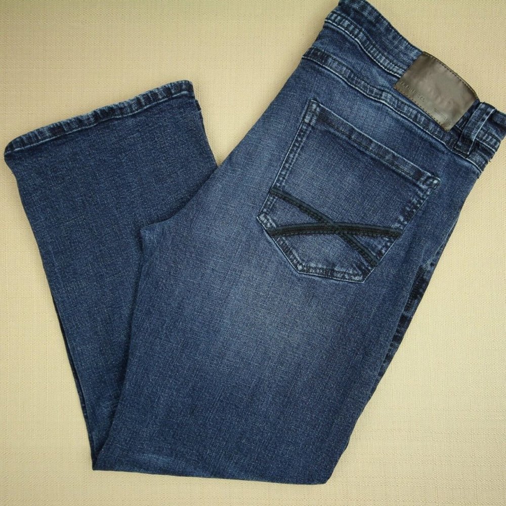 TK Axel Slim Boot Cut Jeans Men's Size 40 X 30 Mid Rise Medium Wash Denim